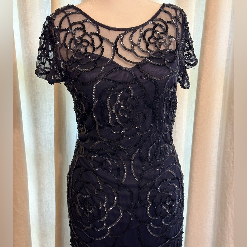 Aiden Mattox Women’s Size 6 Navy Sequin Overlay Event Dress
